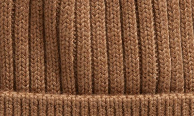 Shop Moncler Logo Patch Virgin Wool Knit Beanie In Beige