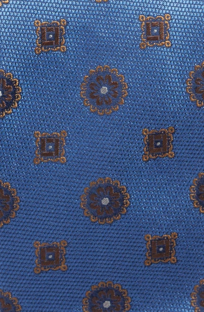 Shop Canali Medallion Silk Tie In Bright Blue