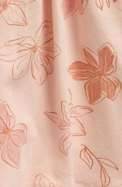 Tiny Tribe Floral Frill Long Sleeve Dress In Blush