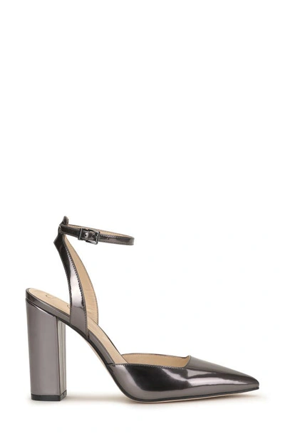 Jessica Simpson Nazela Pointed Toe Ankle Strap Pump In Pewter