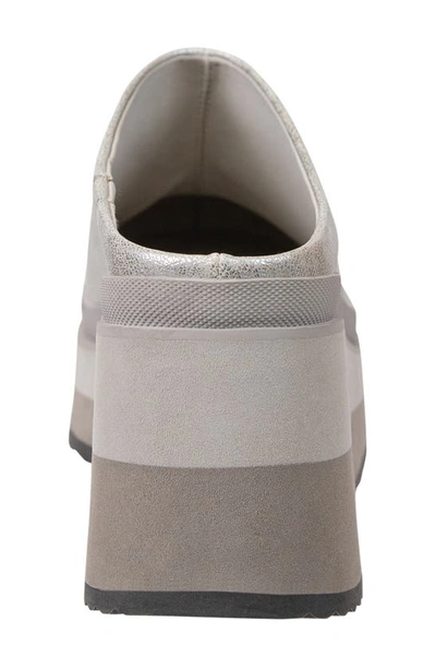 Naked Feet Coach Wedge Mule In Silver