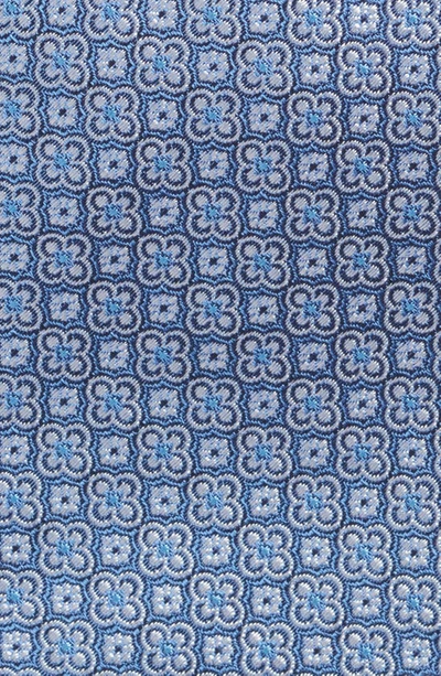 David Donahue Floral Silk Tie In Blue
