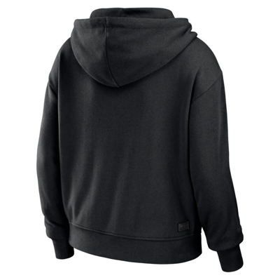 Wear By Erin Andrews Black/white New Orleans Saints Color Block Light Weight Modest Crop Full-zip Ho In Black