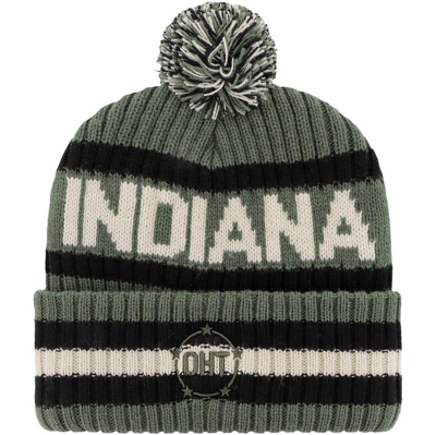 Shop 47 ' Green Indiana Hoosiers Oht Military Appreciation Bering Cuffed Knit Hat With Pom