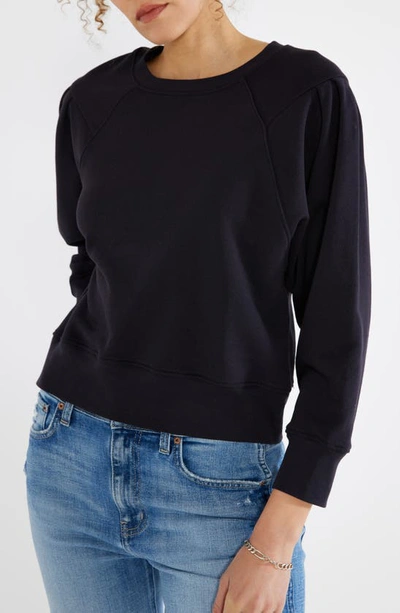 Shop Etica Dani Pleat Shoulder Sweatshirt In Black Beauty