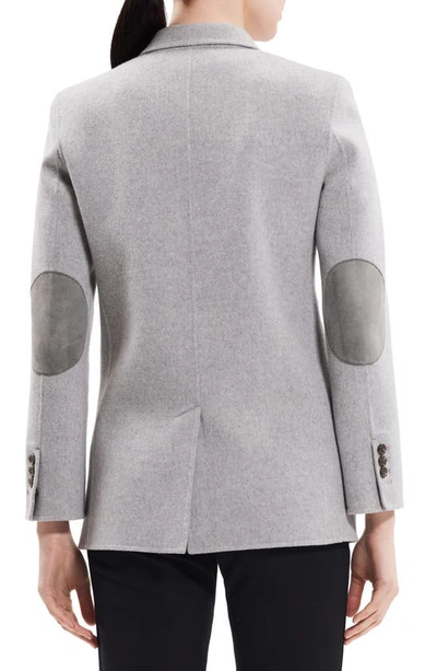 Shop Theory Elbow Patch Wool & Cashmere Jacket In Melange Grey