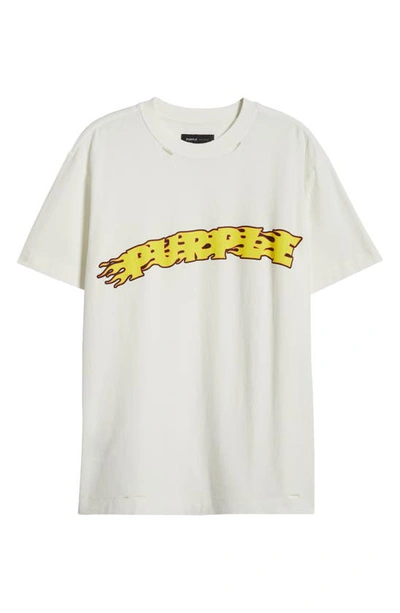 Shop Purple Brand Cotton Jersey Graphic T-shirt In Off White