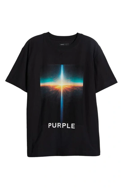 Shop Purple Brand Textured Jersey Graphic T-shirt In Black