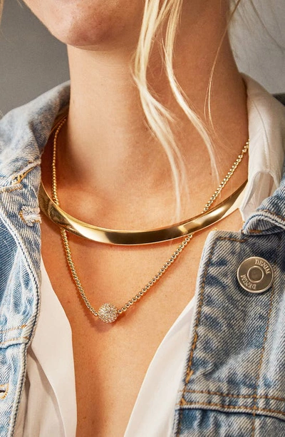 Shop Baublebar Jenna Pavé Ball Pendant Necklace In Clear