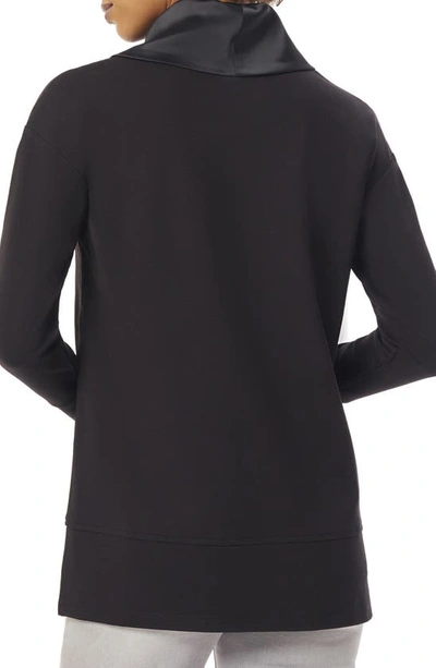 Jones New York Serenity Cowl Neck Mixed Media Sweater In Jones Black