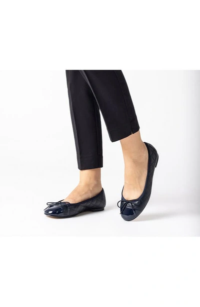 Jon Josef Belle Quilted Ballerina Flat In Navy Combo