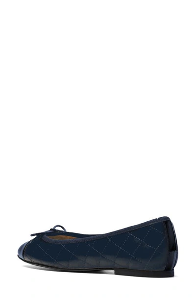 Jon Josef Belle Quilted Ballerina Flat In Navy Combo