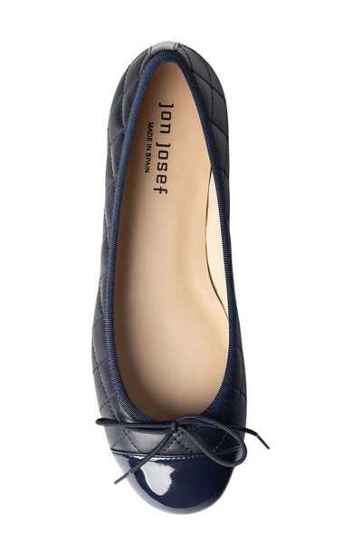 Jon Josef Belle Quilted Ballerina Flat In Navy Combo