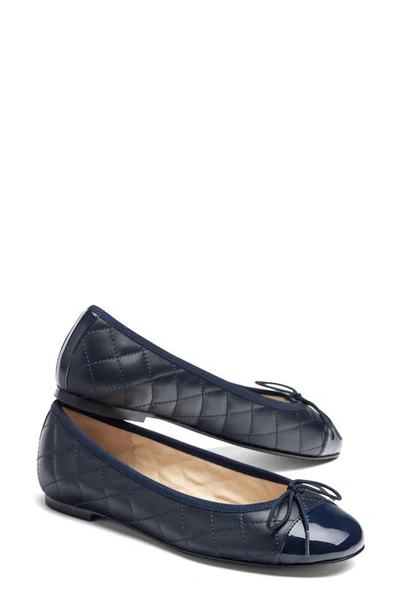 Jon Josef Belle Quilted Ballerina Flat In Navy Combo