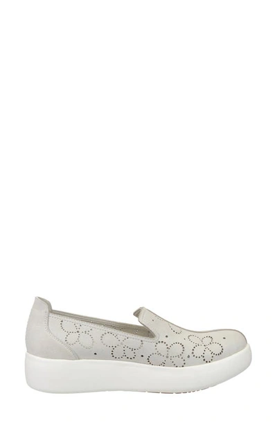 Shop Otbt Coexist Perforated Floral Platform Slip-on Sneaker In Chamois