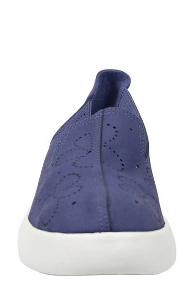 Shop Otbt Coexist Perforated Floral Platform Slip-on Sneaker In Navy