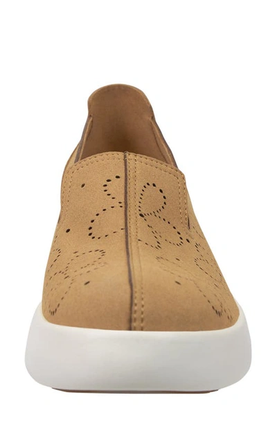 Shop Otbt Coexist Perforated Floral Platform Slip-on Sneaker In Camel
