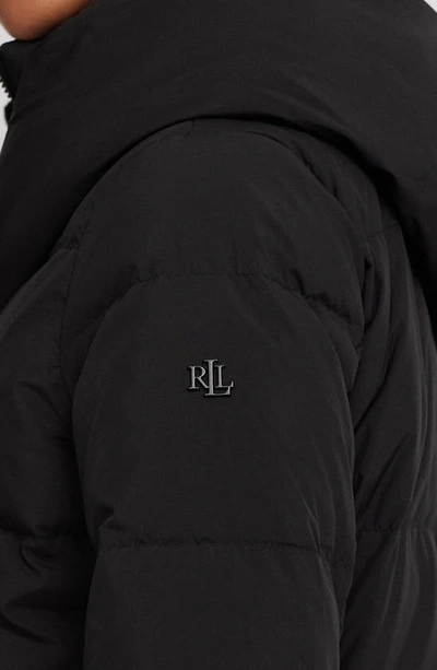 Ralph Lauren Womens Insulated Hooded Down Coat In Black