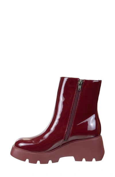 Shop Naked Feet Xenus Lug Bootie In Deep Red