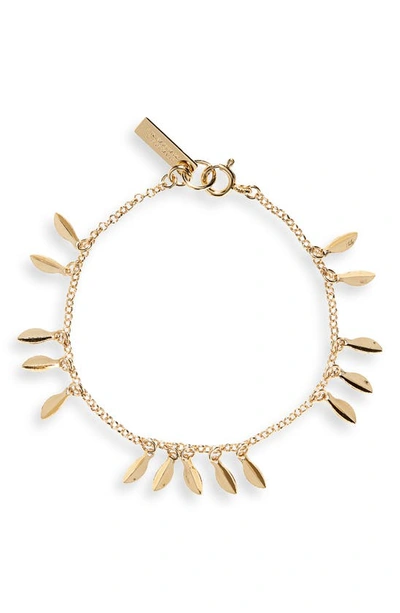 Shop Isabel Marant Leaf Charm Bracelet In Dore