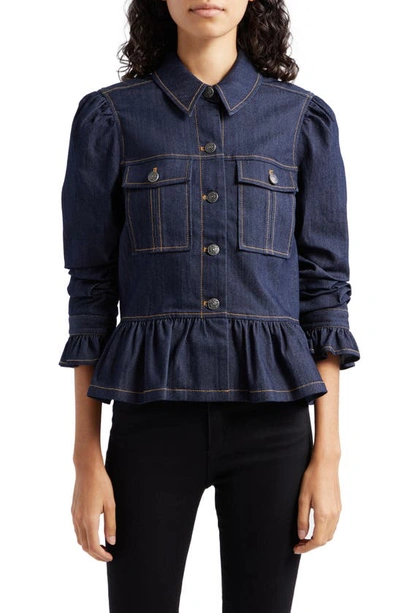 Shop Cinq À Sept Delanie Denim Jacket In Indigo