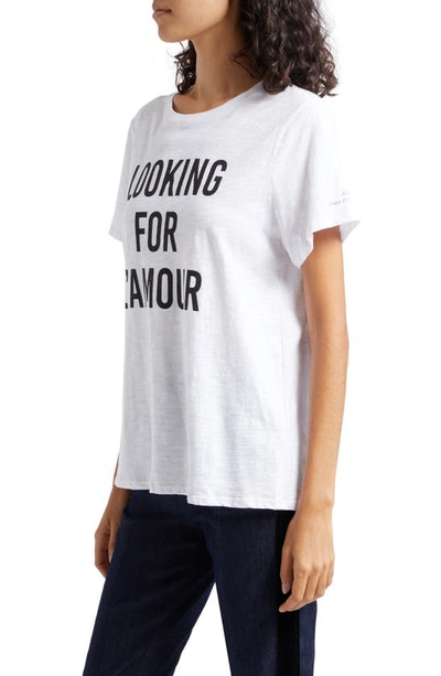 Shop Cinq À Sept Looking For L'amour Graphic T-shirt In White/ Navy