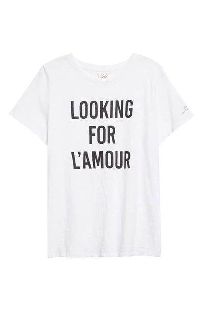 Shop Cinq À Sept Looking For L'amour Graphic T-shirt In White/ Navy