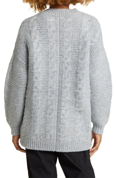 Bp. V-neck Oversize Cardigan In Grey Heather