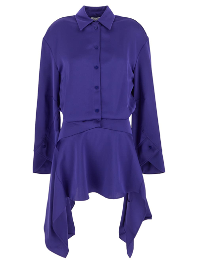 Shop Attico Mischa Mini Dress In Purple