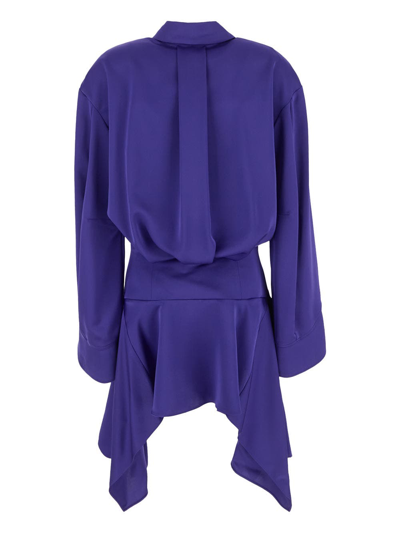 Shop Attico Mischa Mini Dress In Purple