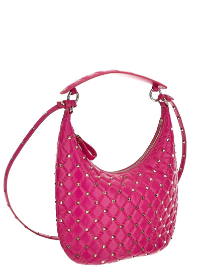 Shop Valentino Rockstud Spike Small Hobo Bag In Pink