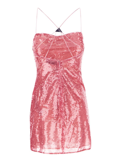 Shop Attico Fujiko Mini Dress In Pink