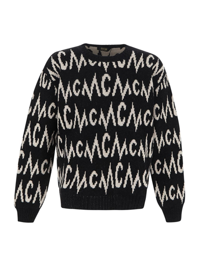 Shop Mcm Cashmere Logo Knitwear In Black
