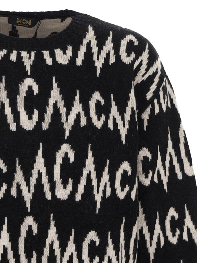 Shop Mcm Cashmere Logo Knitwear In Black