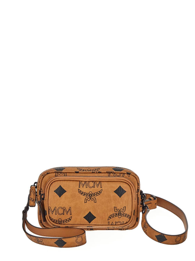 Mcm Mini Aren Maxi Visetos Crossbody Bag In Brown