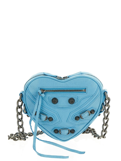 Shop Balenciaga Le Cagole Heart Mini Bag In Blue