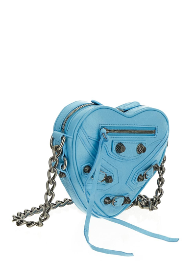 Shop Balenciaga Le Cagole Heart Mini Bag In Blue