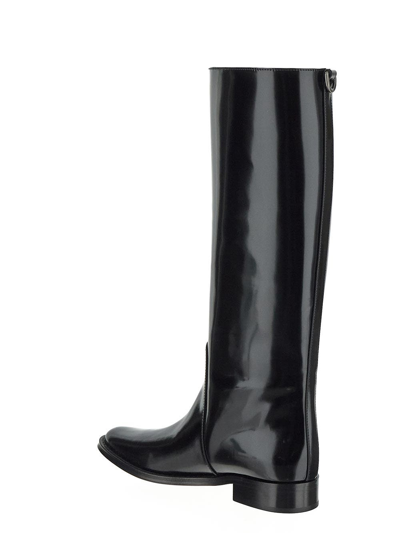 Shop Saint Laurent Hunt Boots In Glaze Leather In Black