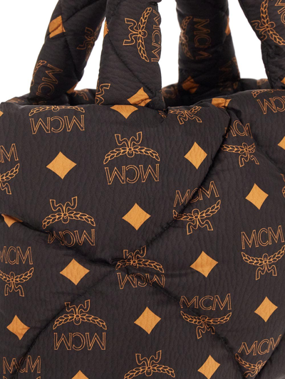 Shop Mcm Quilted Shopping Bag In Brown