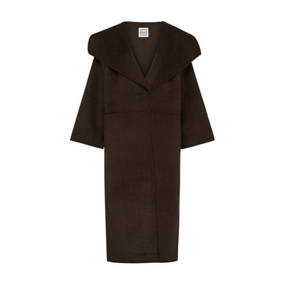 Shop Totême Signature Wool And Cashmere Coat In Chocolate_melange