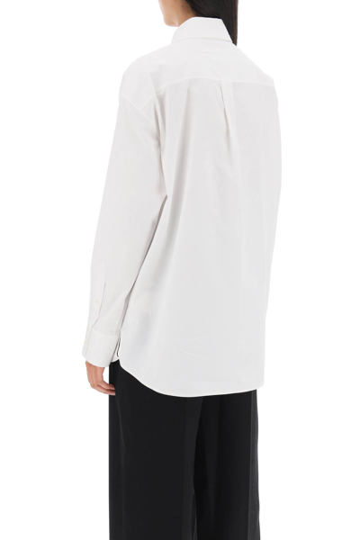 Shop Alexander Wang Poplin Shirt With Rhinestones In White (white)