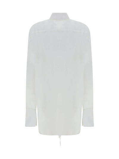 Peter Do Adjustable Tie Collared Shirt With High-low Hem In Off White