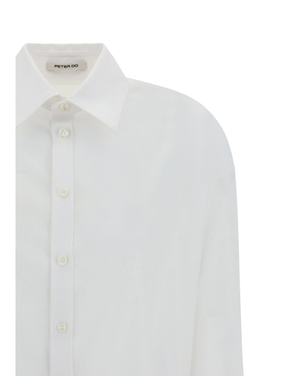 Shop Peter Do Wrap Shirt In Off White