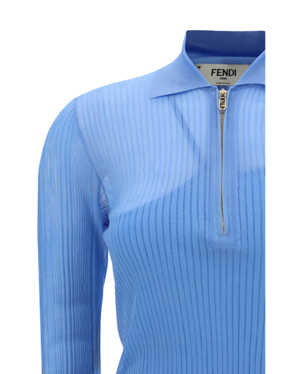 Shop Fendi Dress In Prisca/azzurro