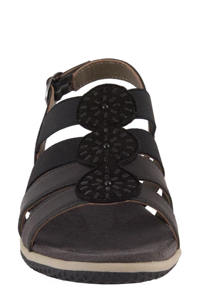 David Tate Quilt Slingback Sandal In Black Nappa