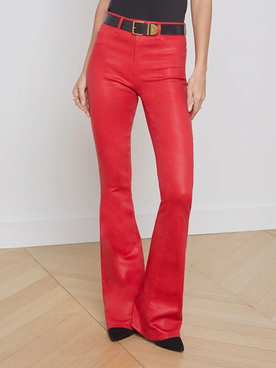 Shop L Agence Marty Coated Jean In Tango Red Coated