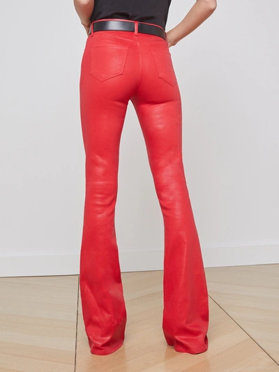Shop L Agence Marty Coated Jean In Tango Red Coated