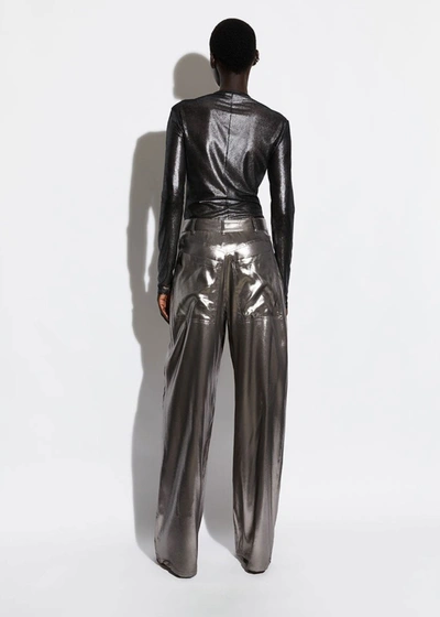 Lapointe Metallic Silk Belted Pant In 6