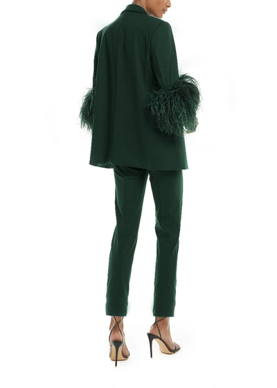 Shop Lapointe Scuba Blazer With Feathers In Forest