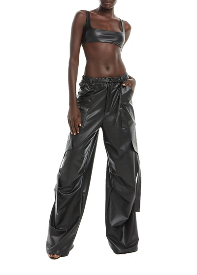Lapointe Faux-leather Bra Top In Black
